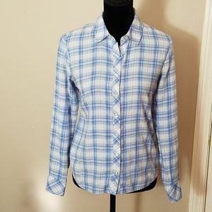 Vineyard Vines Blue Plaid Long Sleeved Shirt Sz 2